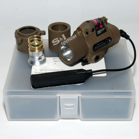 M6X Red Laser & Illuminator Flashlight IN TAN w Led&Xenon Bulbs
